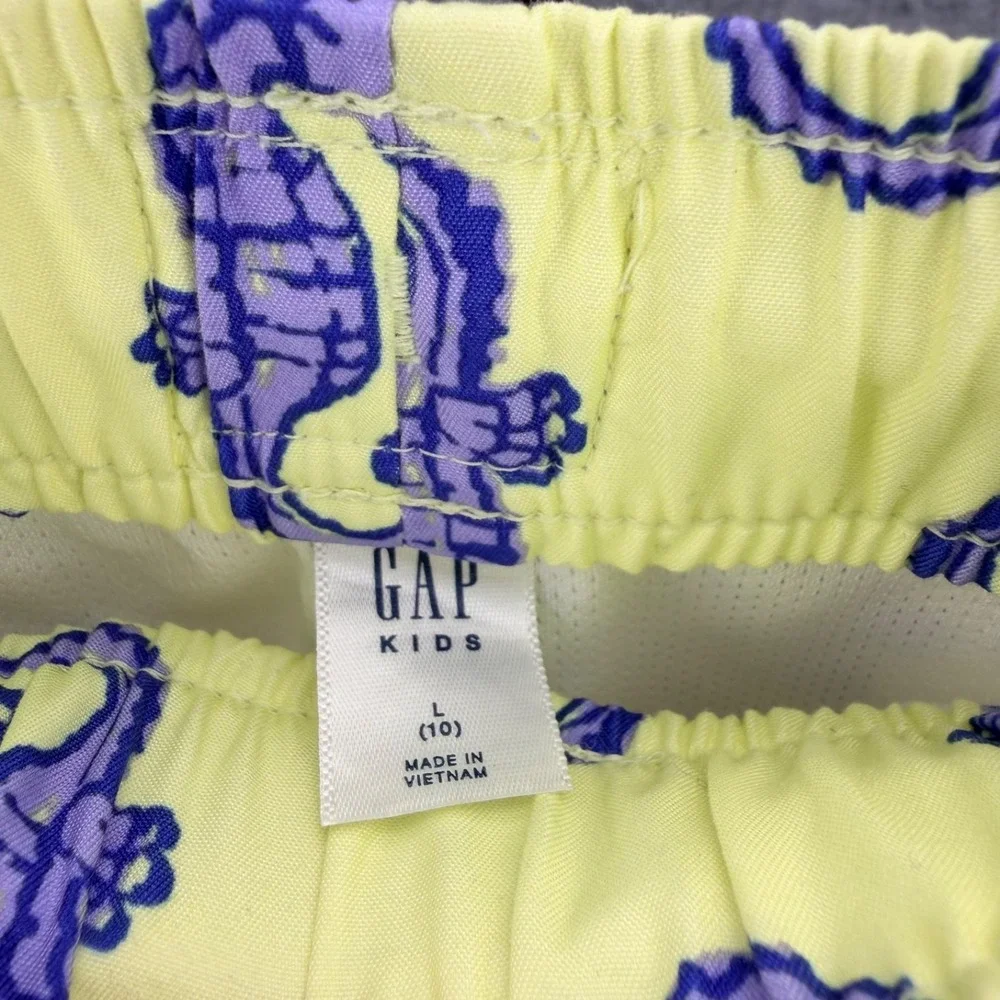 Gap Kids Surf Boys Swim Trunk Size L 10 Yellow Purple Seahorse Print Board Short